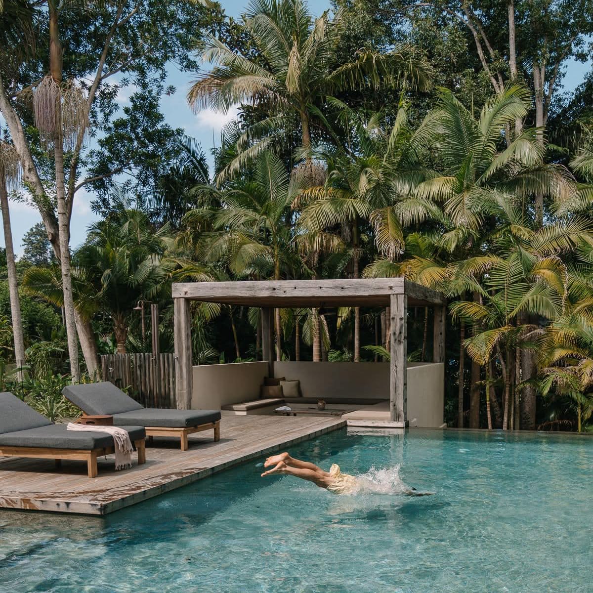 The cabana beside the infinity pool
