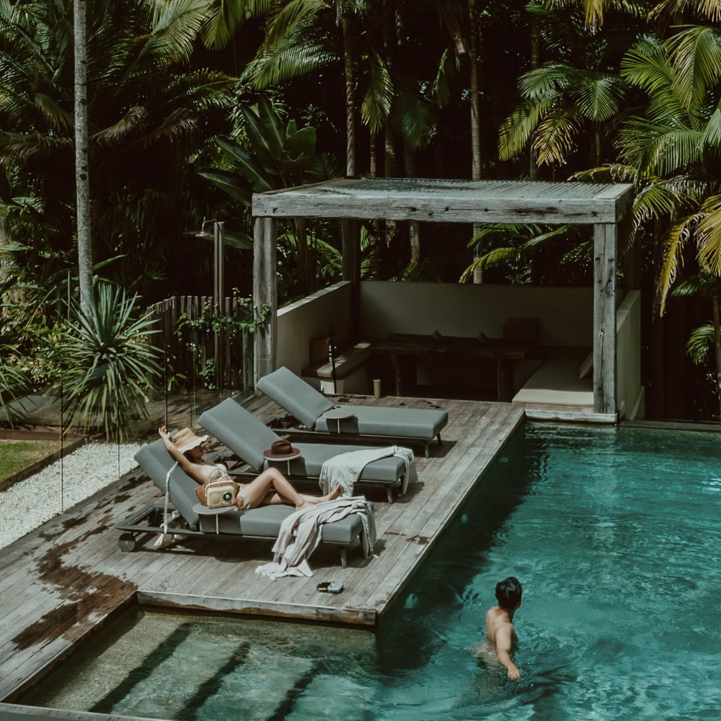 Poolside loungers at Two Acres
