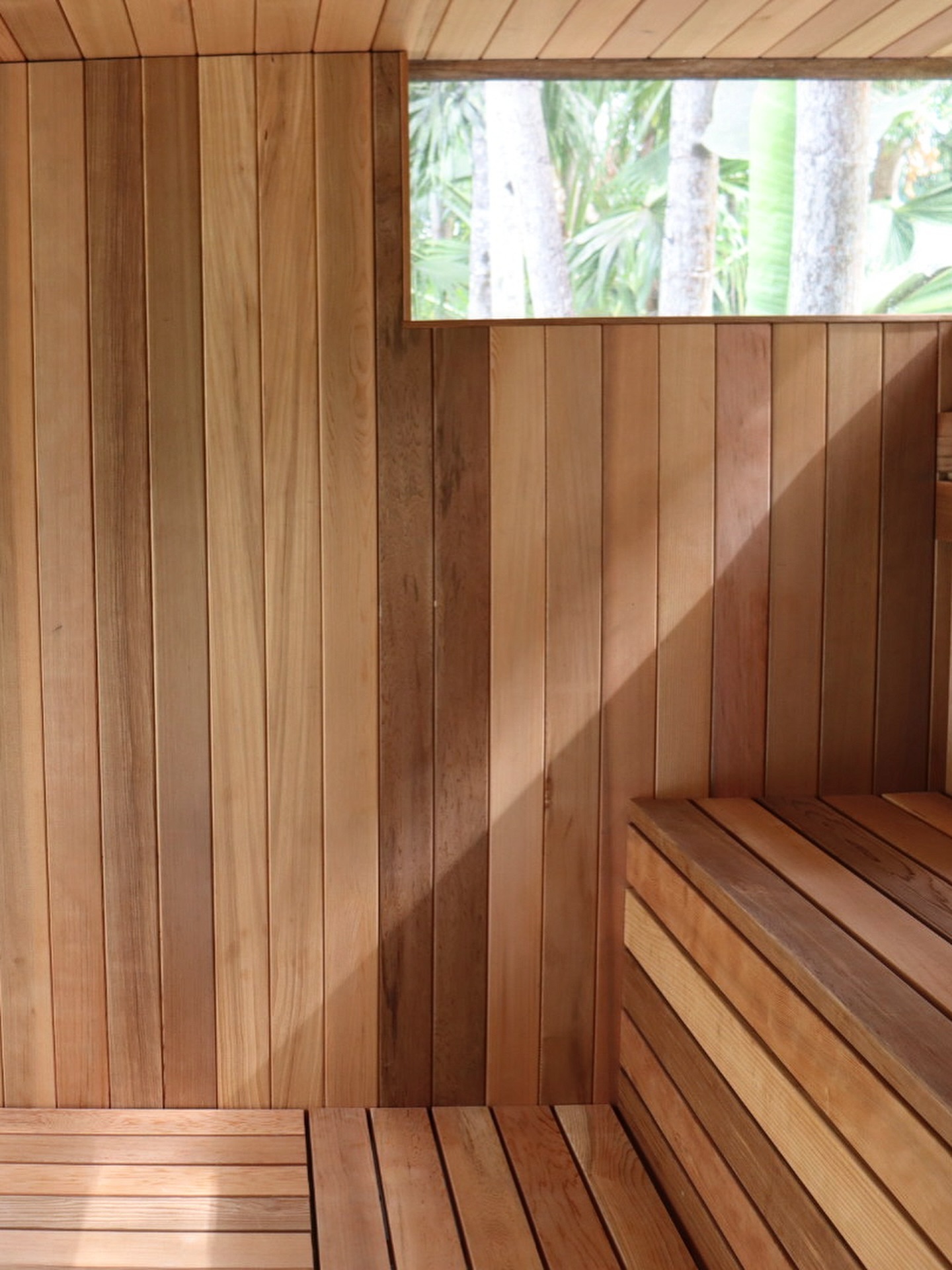 Cedar-lined sauna interior